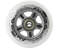 PU 84x24 82A Baltas (4 vnt.) + ABEC-7 CHROME (8 vnt.) NILS EXTREME RINKINYS