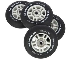 PU 84x24 82A MATINE Juodas (4 vnt) + ABEC-9 CHROME (8 vnt) NILS EXTREME RINKINYS
