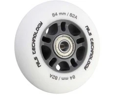 PU 84x24 82A MATTE Baltas (4 vnt) + ABEC-9 CHROME (8 vnt) NILS EXTREME RINKINYS