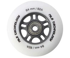 PU 84x24 82A MATTE Baltas (4 vnt) + ABEC-9 CHROME (8 vnt) NILS EXTREME RINKINYS