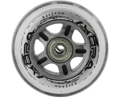PU 84x24 82A TRANSPARENT (4 vnt) + ABEC-7 CHROME (8 vnt) NILS EXTREME RINKINYS