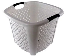 RATTAN kvadratinis krepšelis 34l - baltas 44x44x33 cm