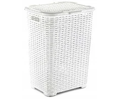 RATTAN skalbinių krepšelis 45l - baltas 400x316x550