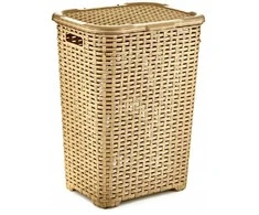 RATTAN skalbinių krepšelis 45l - smėlio spalvos 400x316x550