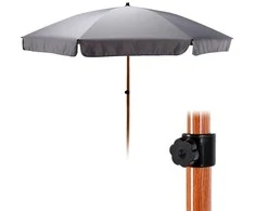 Reguliuojamas sodo paplūdimio skėtis, pilkas, 200 cm