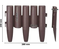 RIBERA sodo vejos palisade, ruda, 280 cm