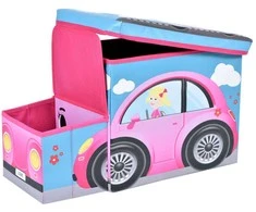 Rožinis automobilio žaislų konteineris