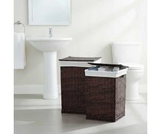 Rudų pintų krepšelių rinkinys 72 l ir 114 l