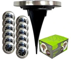 SAULĖS LEMPAS 8 LED SMD, VARŽIAMAS Į ŽEMĘ, 12 Vnt.