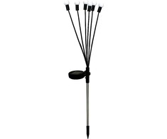 SAULĖS LEMPAS ŠOKANTIS VĖJOJE BALTAI KAMUOLIAI 6 LED 72cm
