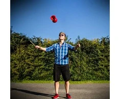 SCHILDKROT Diabolo Raudona žongliravimo rinkinys