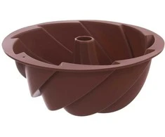 Silikoninė forma keksiukų kepimui su kaminu, gėlių forma, 23,5 cm