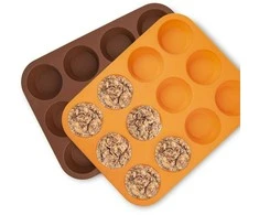 Silikoninė kepimo forma bandelėms, keksiukams, 12 vnt, 32,5x25 cm