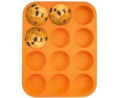 Silikoninė kepimo forma bandelėms, keksiukams, 12 vnt, 32,5x25 cm
