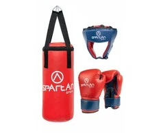 SPARTAN bokso rinkinys vaikams (5kg krepšys, pirštinės, šalmas)