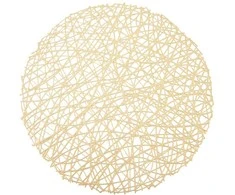 Stalo kilimėlis, guminis, valcuotas, apvalus, auksinis, 39 cm