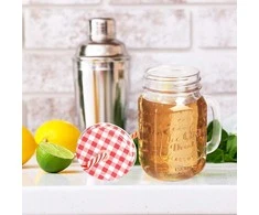 Stiklainis su rankena su šiaudiniu puodeliu stiklu 450 ml