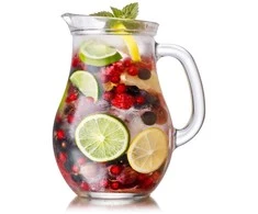 Stiklinis ąsotis vandens kompotui gėrimų limonadui su rankena 0,25 l