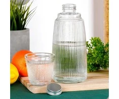 Stiklinis grafinas su stiklu 1 l + 220 ml 2 vnt.