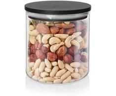 Stiklinis indas biriems produktams su dangteliu ir sandarikliu 450 ml