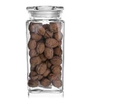Stiklinis indas virtuvinis stiklainis kvadratinis stiklainis su dangteliu 1,8 l retro