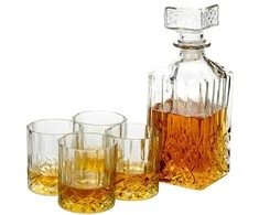 Excellent Houseware Viskio dekanteris ir stiklinių stiklinė 900 ml + 4x230 ml 5 vnt.