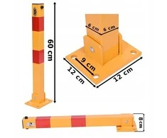 Sulankstomas parkavimo stulpas 60 cm su rakteliais