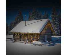 Šviesos užuolaidos lauko kalėdinė girlianda šilta balta 180 led 5,85 m