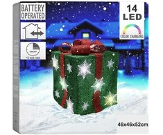 Švytinti dovanų žalia 14 LED 46 cm