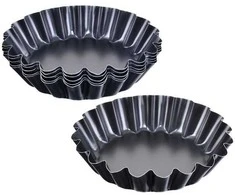 Tartletų formelių mini metalinių tortų rinkinys 6 vnt. 9 cm