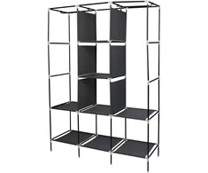TEKSTILĖ SPINTA 127x45x172 cm TAMSIAI PILKA