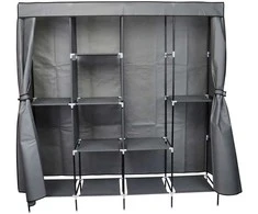 TEKSTILĖ SPINTA 168x45x172CM TAMSIAI PILKA