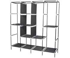TEKSTILĖ SPINTA 168x45x172CM TAMSIAI PILKA