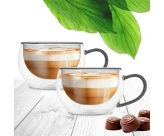 Terminės stiklinės su dviguba sienele kavai ir arbatai DOUBLE 300 ml 2 vnt.