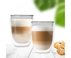Termo stiklinės su dviguba sienele kavai latte DOUBLE 370 ml 2 vnt.
