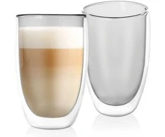 Termo stiklinės su dviguba sienele kavai latte DOUBLE 460 ml 2 vnt.