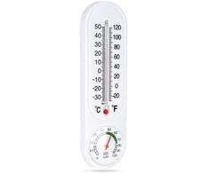 Termometras su higrometru, išorinis, vidinis, baltas, 23 cm