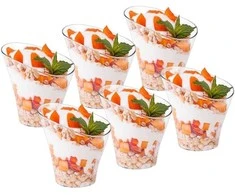 Tiramisu panna cotta desertiniai puodeliai / mini konteinerių rinkinys 6 vnt. 180 ml