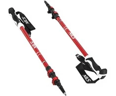 TK8601 RAUDONA ALUMINIUMO TREKING POLAI NILS