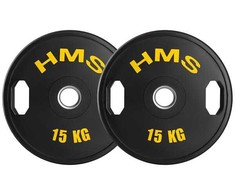 TOG15 2 x 15 KG OLIMPINIS PLOKŠTELĖ SU GUMĖMIS 2 x 15 KG HMS
