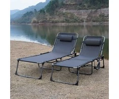 Turistinis sulankstomas paplūdimio šezlongas KING CAMP Bavaria 200 x 68 cm