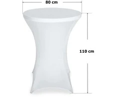 Užvalkalas kokteilių stalui, Baltas, 80 cm