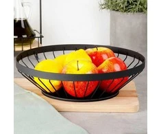 Vaisių ir daržovių krepšelis Metalinis juodas dekoratyvinis NAVA 28 cm