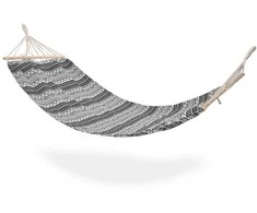 Vienvietis hamakas baltas ir juodas 200x80 cm