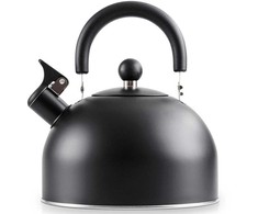 Virdulys su švilpuku, plieno, juodas, 3 l