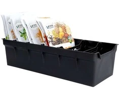 Virtuvės organizatoriaus konteineris prieskonių maišeliams juodas 30x13x8 cm