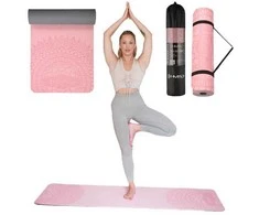 YM10 TPE YOGA MAT ŠVIESI RAUDŽIAS HMS