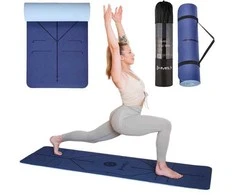 YM10 TPE YOGA MAT TAMSIAI MĖLYNAS HMS