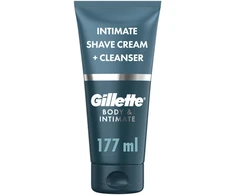 Gillette Body &amp; Intimate Pubic 2in1 Skutimosi Kremas ir Valiklis, 177 ml