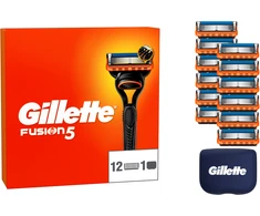 Gillette Fusion5 Skustuvo Vyrams Peiliukai, 12 Skustuvo Galvučių, peiliukų laikiklis